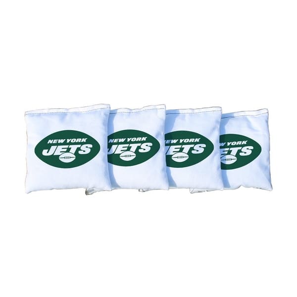 slide 2 of 3, New York Jets NFL White Cornhole Bags All-Weather Resin Filled