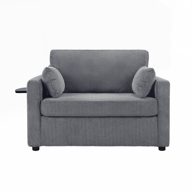 Sleeper Sofa Loveseat Sofa with a Foldable Mattress and Storage Pocket and Two USB Ports - 2 Seat