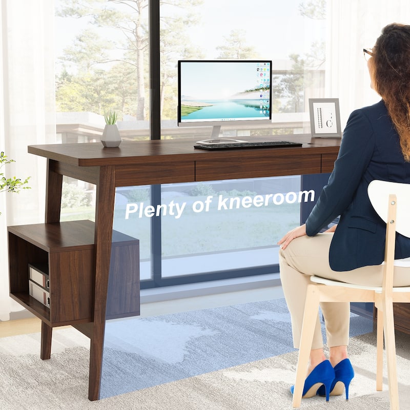 L-Shaped Computer Desk Storage Cabinet Large Executive Office Desk