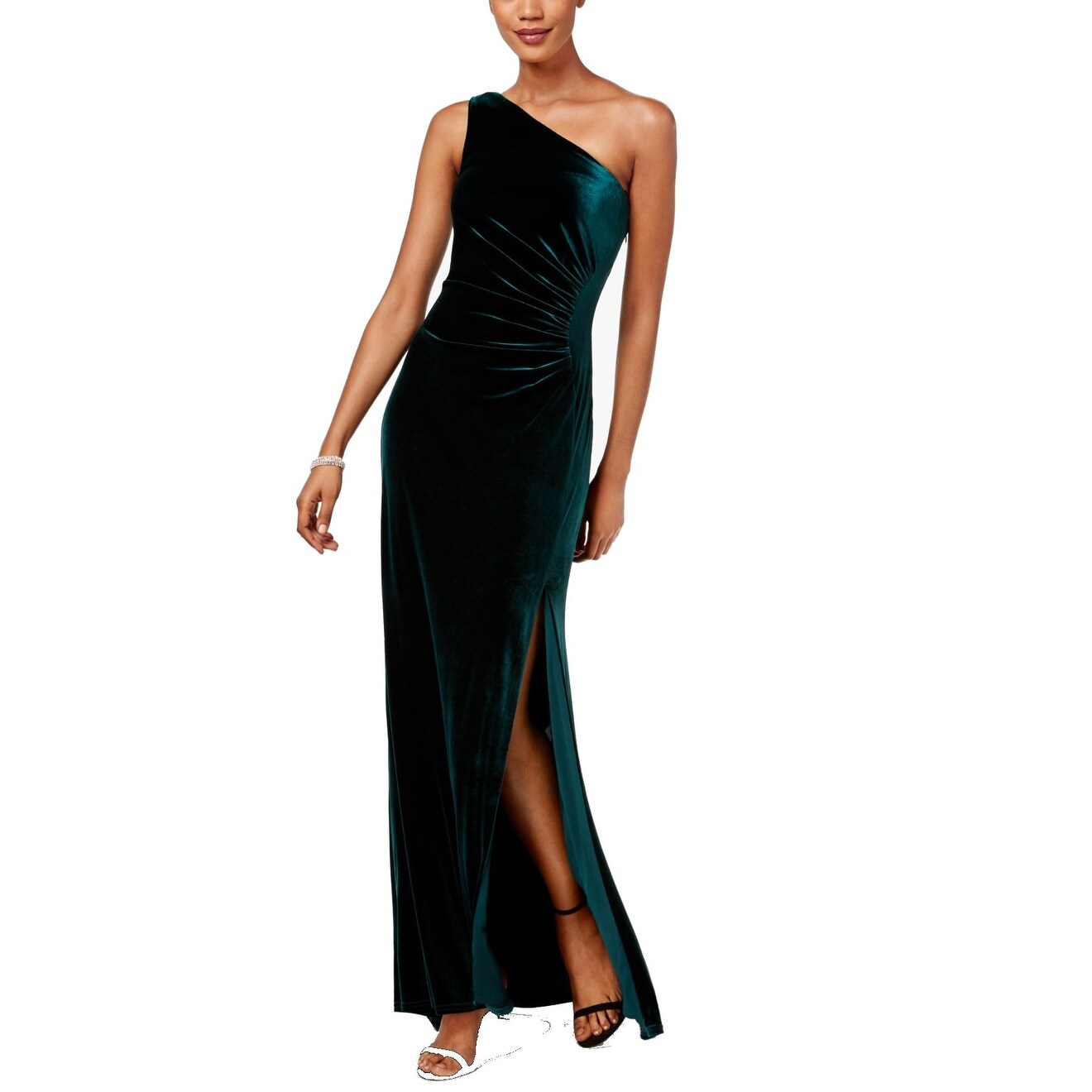 vince camuto green velvet gown