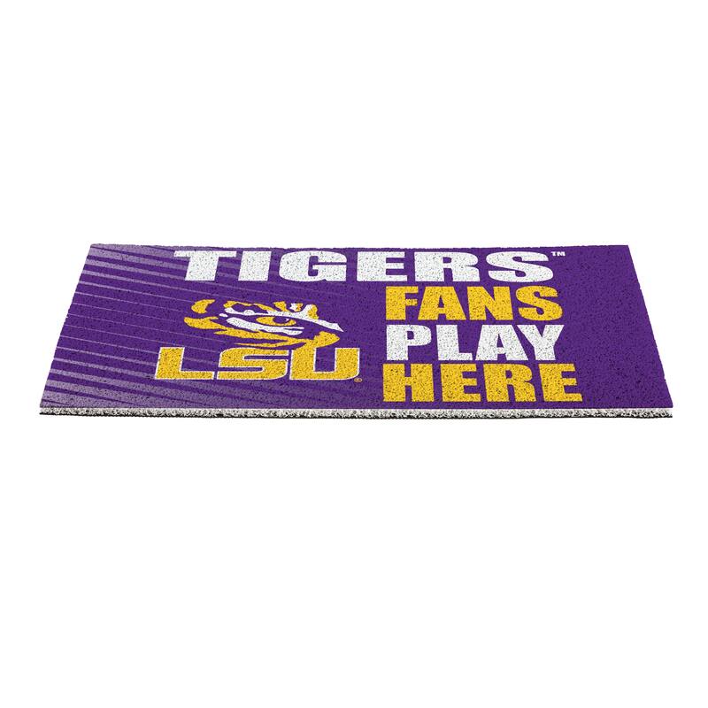 28 in. x 16 in. Louisiana State University "Fans Play Here" PVC Door Mat