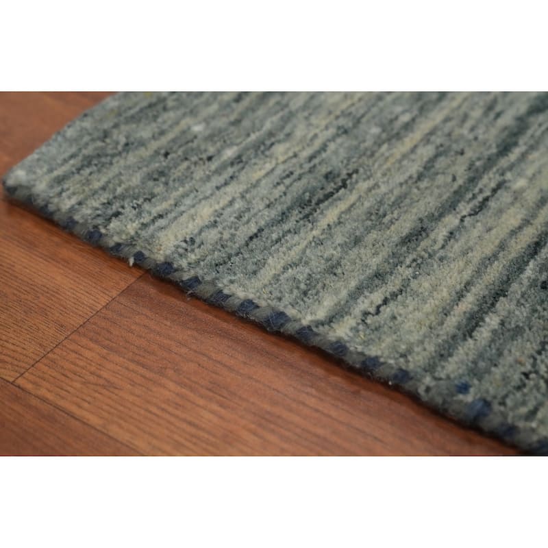 Hand Knotted Oriental 100% Wool Carpet Tribal Animal Pictorial Green Gabbeh Area Rug - 8' 11'' X 5' 11''