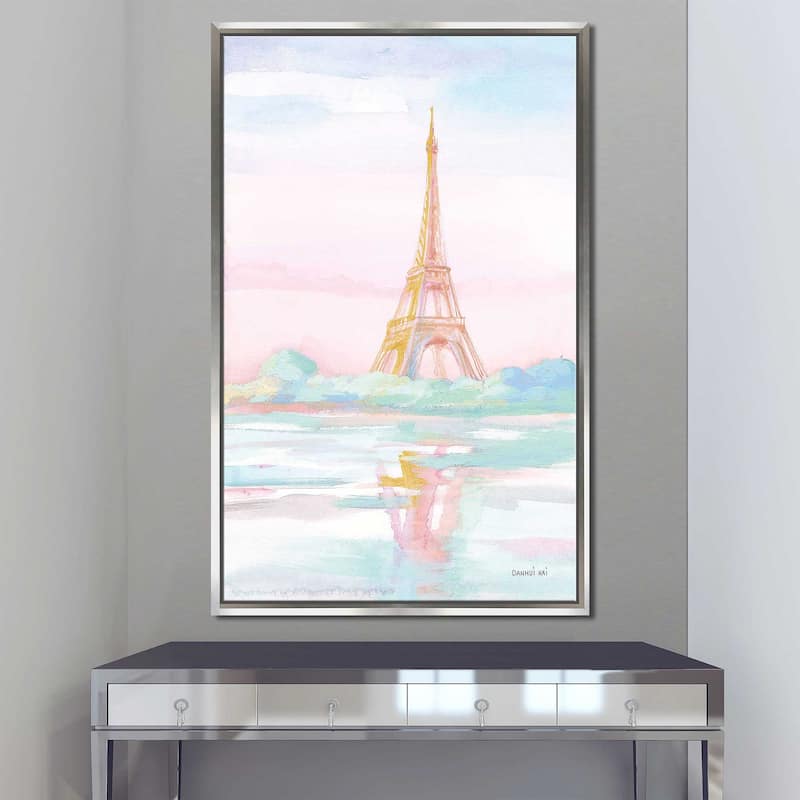"Pastel Paris V" Print on Floating Canvas