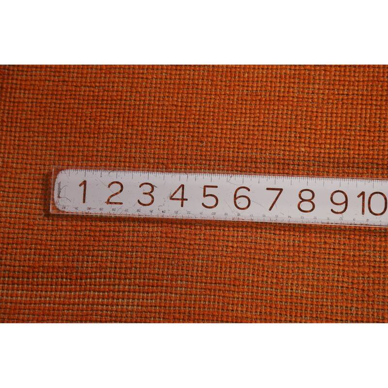 Hand Knotted Oriental 100% Wool Carpet Modern Solid Oranges & Rust Gabbeh Area Rug - 12' 1'' X 9' 4''