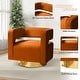 preview thumbnail 62 of 114, HULALA HOME Carisa Modern Upholstered Swivel Open-Back Barrel Chair with Golden Base