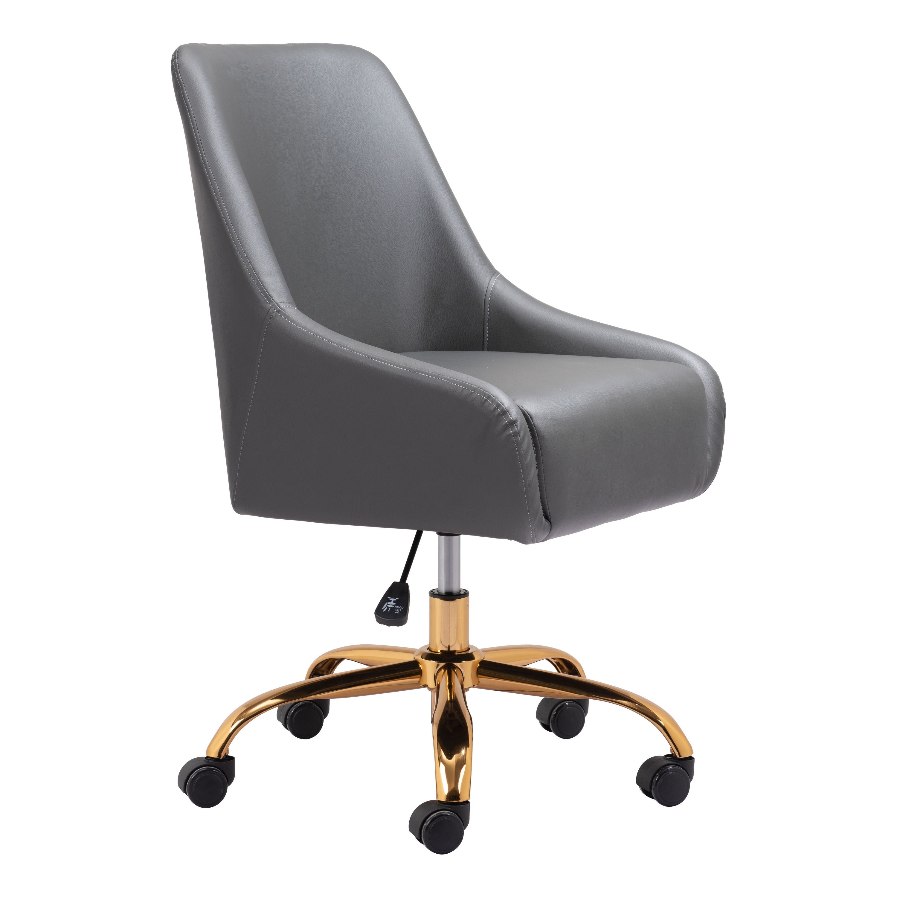 Grey office chair with sales gold legs