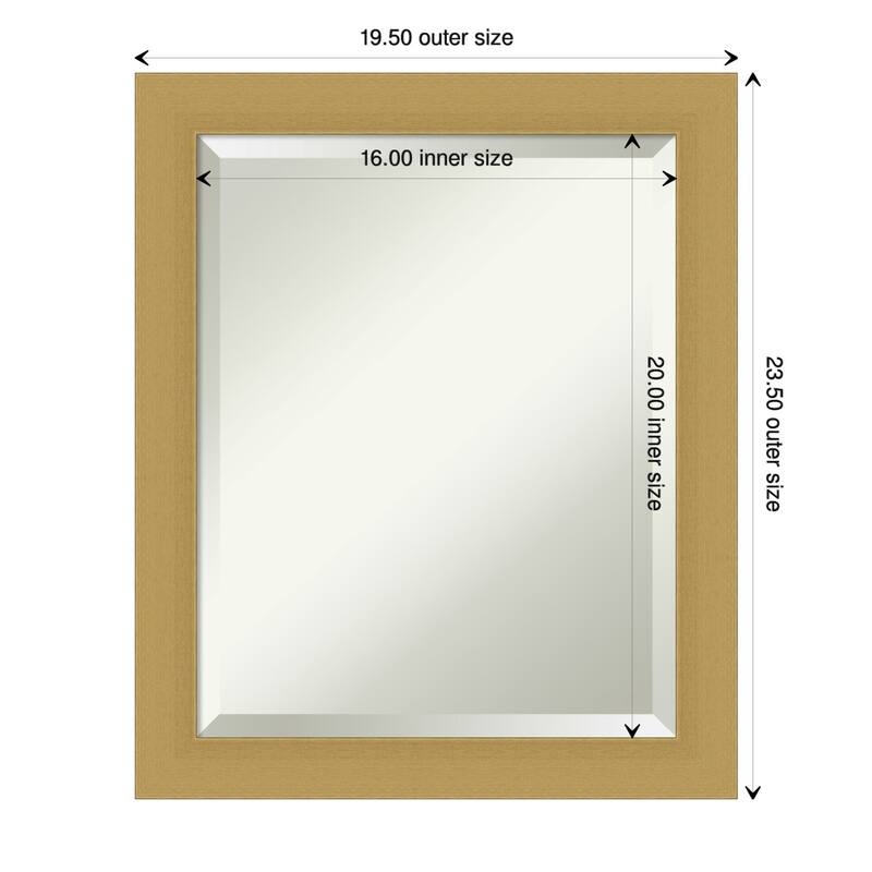 Beveled Wall Mirror - Grace Brushed Gold Frame - Grace Brushed Gold - 19.5 x 23.5-inch
