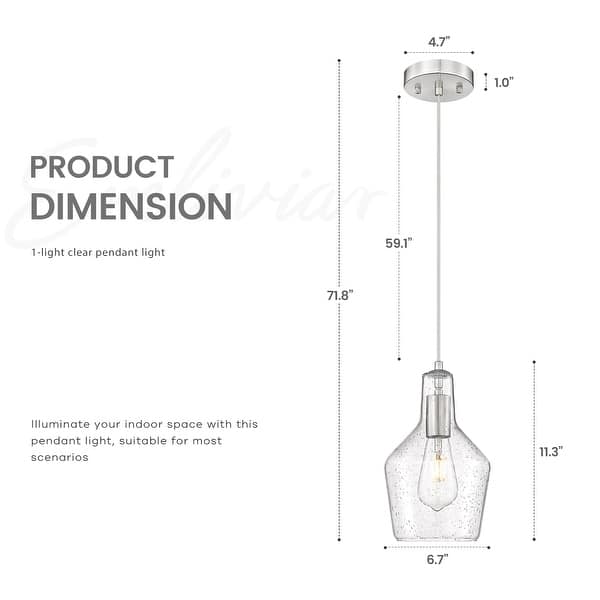 dimension image slide 0 of 4, 1-Light Adjustable Kitchen Pendant Light