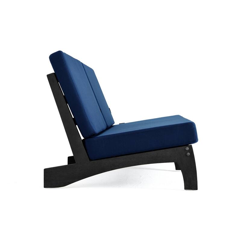 3 Seat Wood 64" W Outdoor Patio Sofa with Cushion