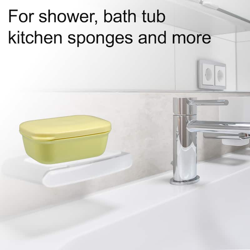 Soap Dish Keep Soap Dry Soap Cleaning Storage for Home Bathroom Kitchen - Yellow