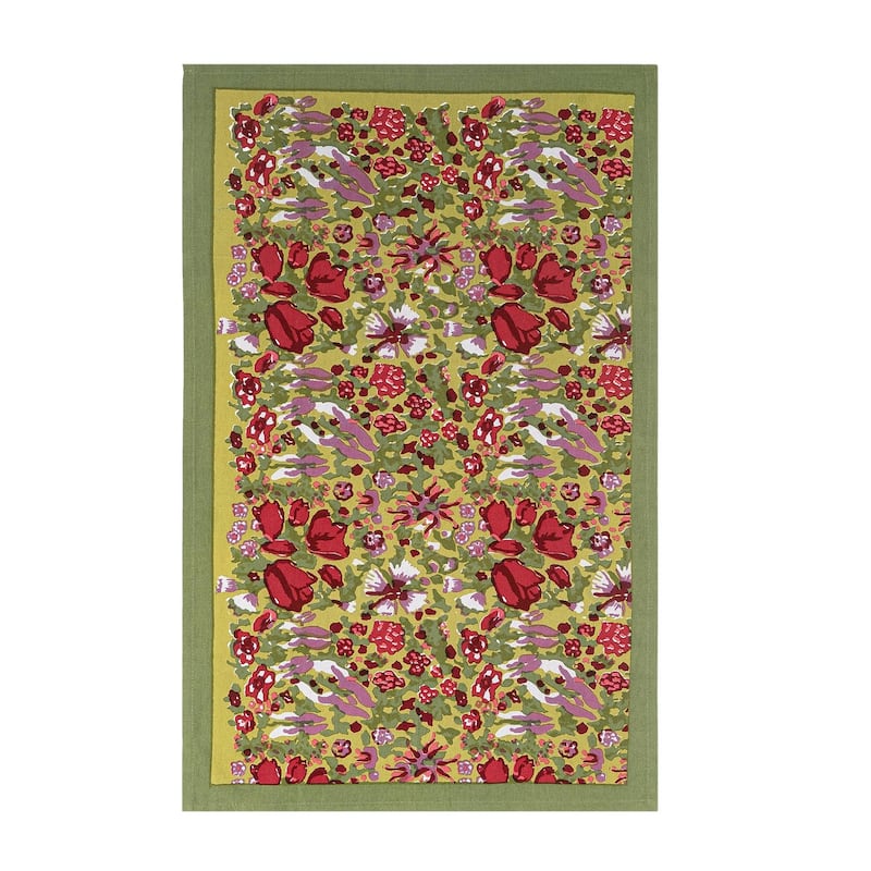 Couleur Nature Jardin Tea Towels - Set of 3 - Red/Green