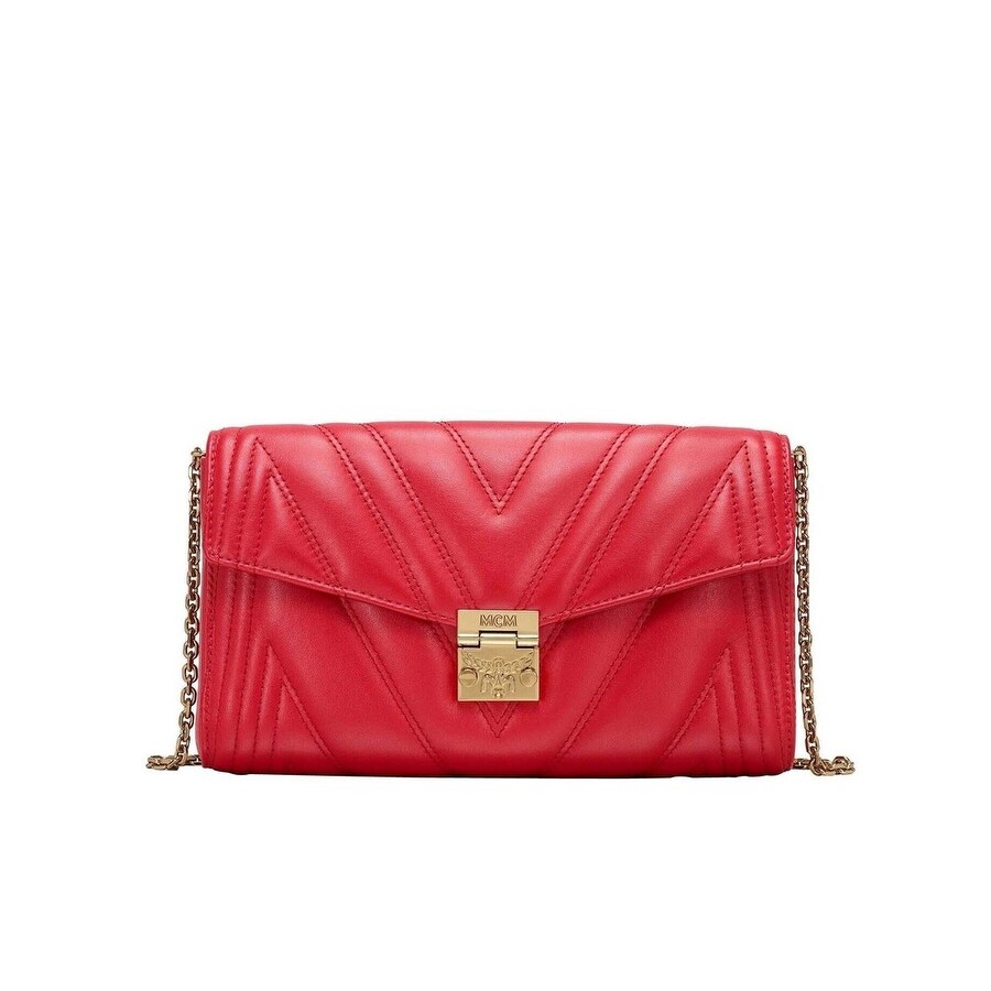 red mcm clutch