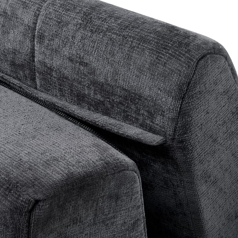 Christopher Knight Home - Modern L-Shaped Corner Sectional Sofa, Fully Upholstered Arms, Curved Right-Hand Facing, Tufted Design