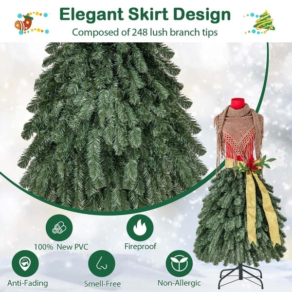 pre lit dress form christmas tree 5 FT Pre-lit Mannequin Artificial Christmas Tree Dress Form Xmas Tree