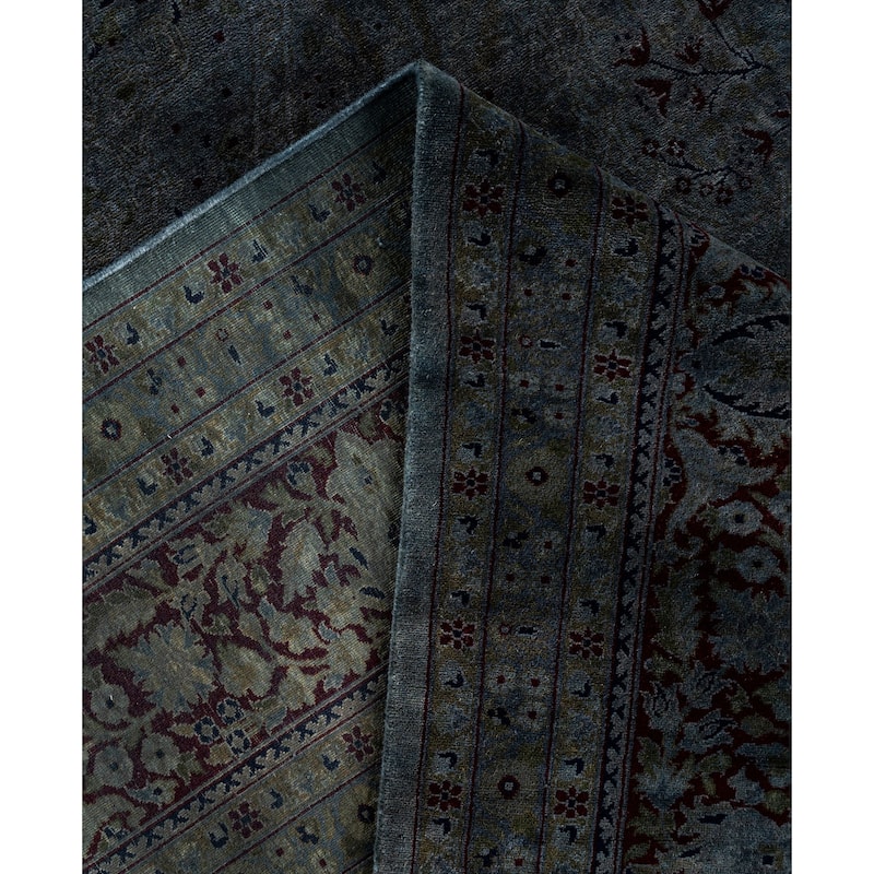 Overdyed One-of-a-Kind Hand-Knotted Area Rug - Gray - 9' 4" x 18' 8"