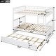 preview thumbnail 4 of 9, Full over Full Wooden Bunk Bed with Twin Size Trundle & Safety Rail, Convertible to 2 Platform Bedframe for Kids Teens Bedroom