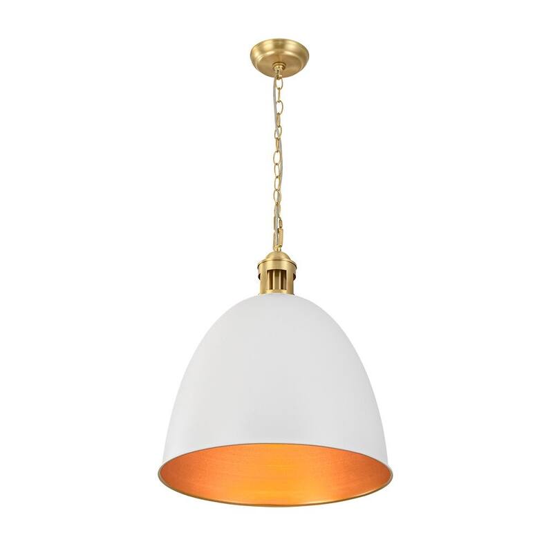 Mid-Century Modern 1-Light Bell Dome Large Pendant Light 17.7in