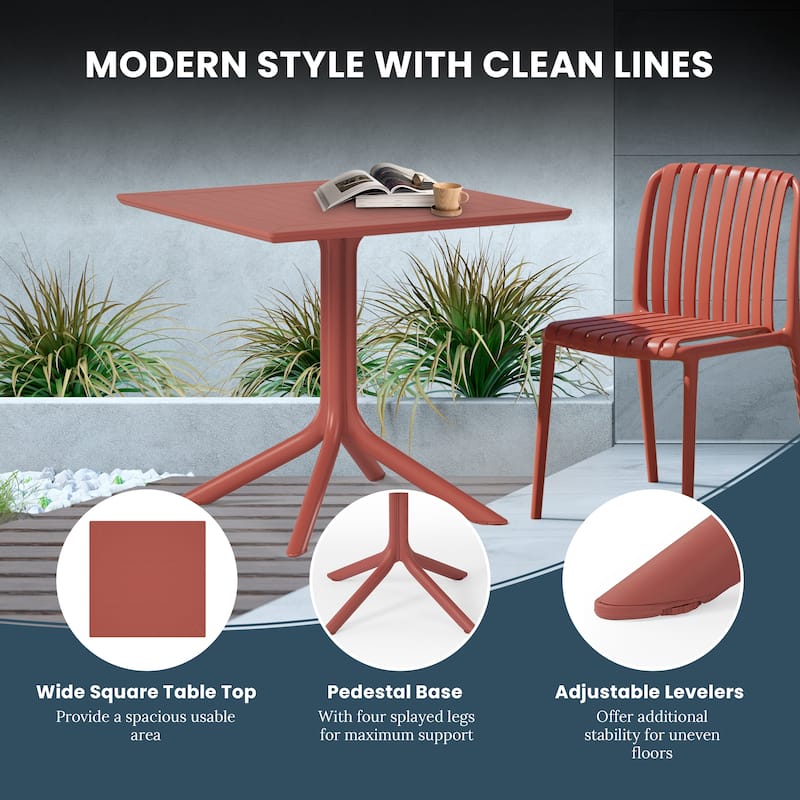 Frond and Form 31.5" Outdoor Square Dining Table