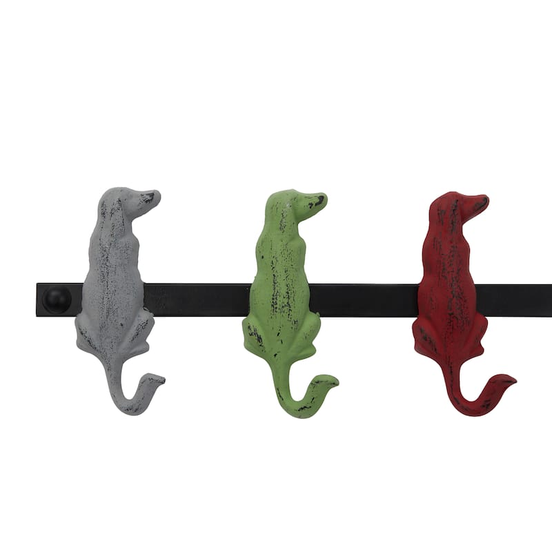 Brown Wood Hockey Stick 6 Hangers Wall Hook - 19 x 1 x 5