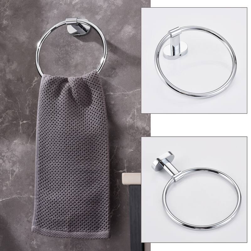 2-Pack 6.5 in. Towel Ring Rustproof Hand Towel Holder