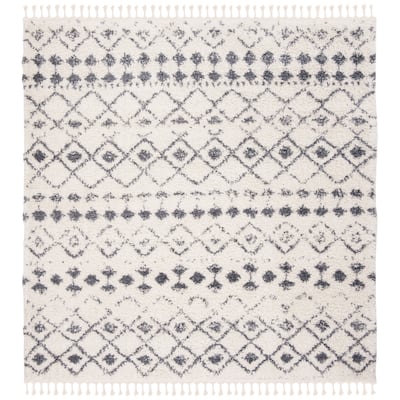 SAFAVIEH Berber Fringe Dashurije Leatha Trellis Rug - 6'7" Square