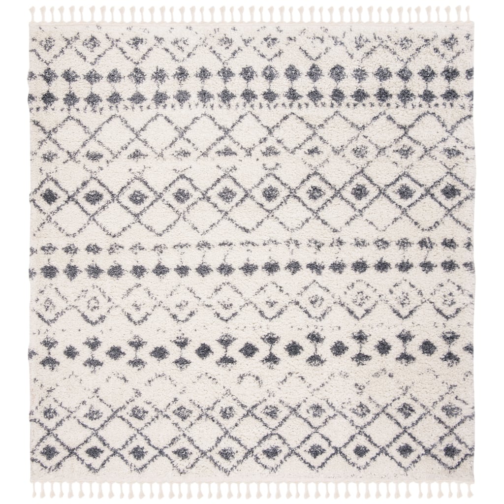 SAFAVIEH Berber Fringe Dashurije Leatha Trellis Rug - 6'7" Square