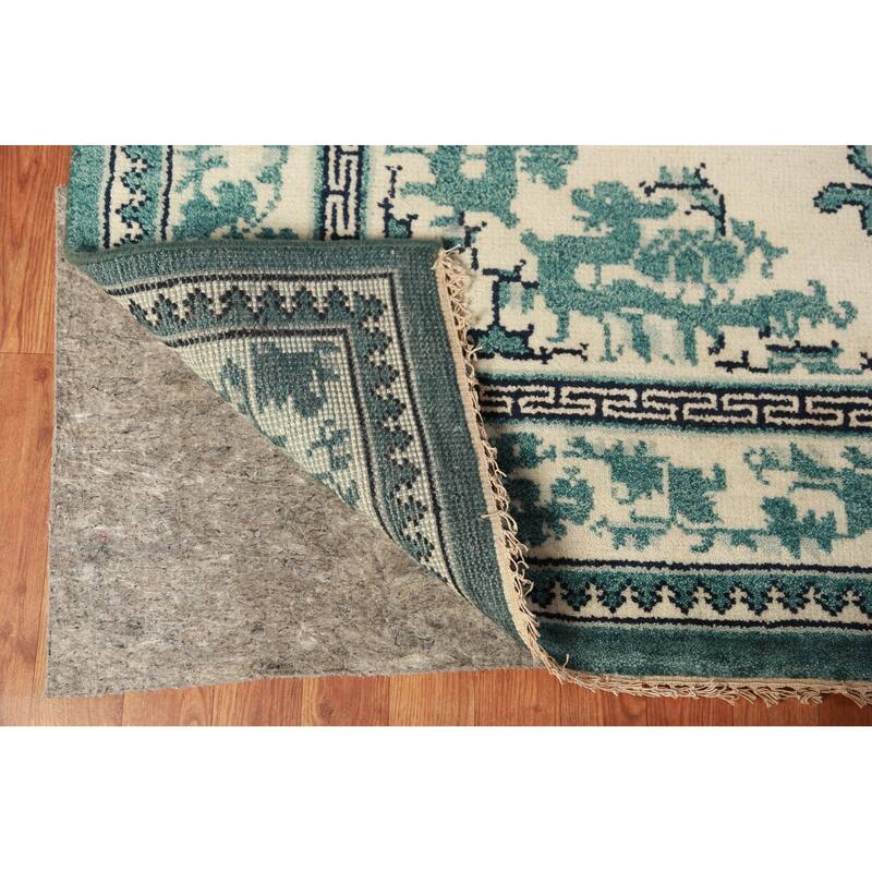 Art Deco Oriental Square Rug Handmade Wool Carpet - 8'1" x 7'11"