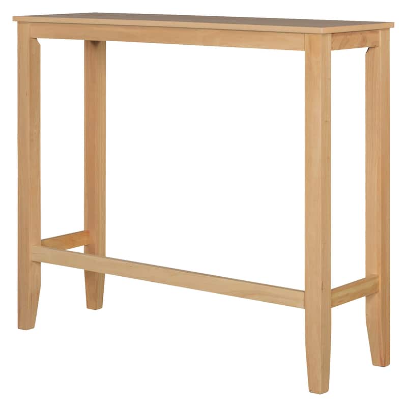 Natural Beige Rectangular Bar Table Coffee Table with Wood Legs, Upholstered Chairs Cross Back Chairs Rustic Dining Set