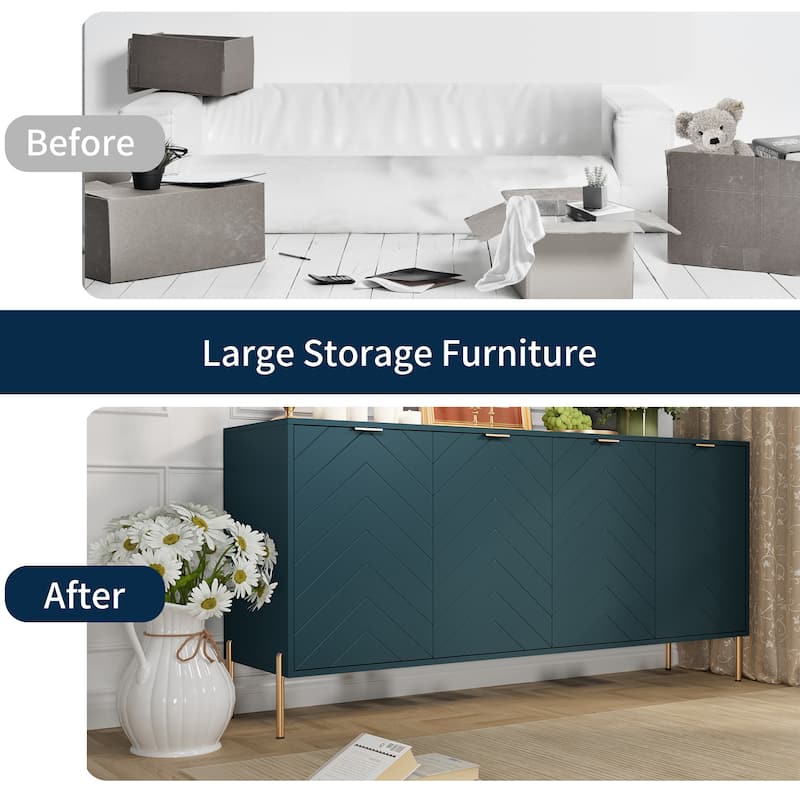 Clihome Modern 4-Door Buffets Sideboards