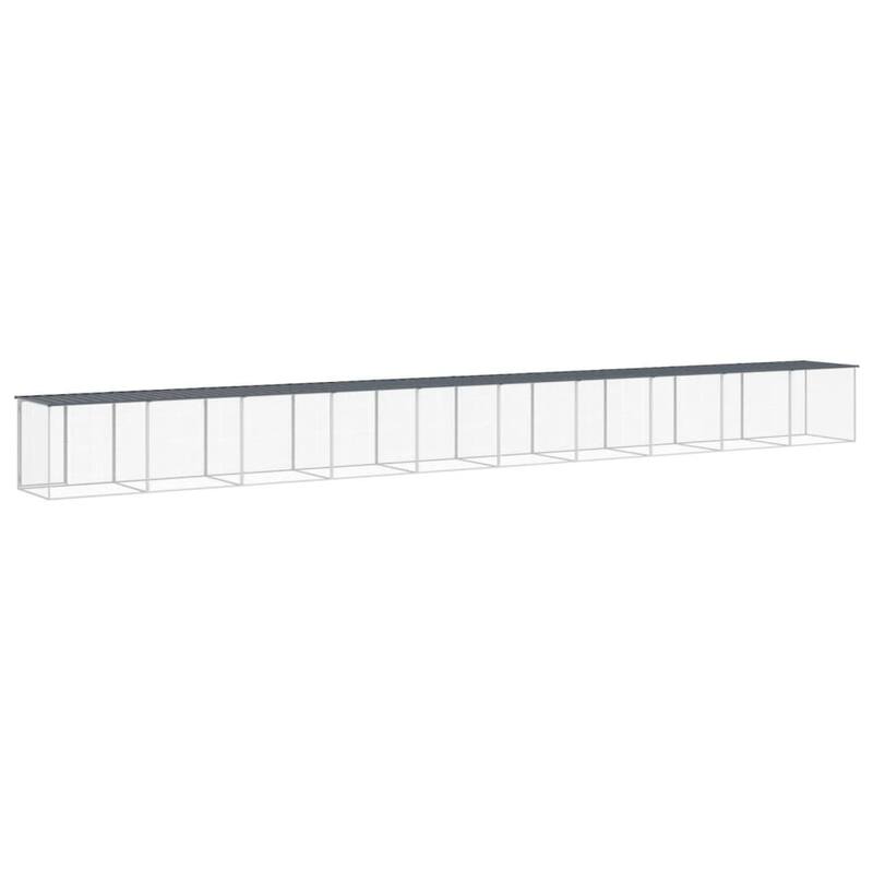 vidaXL Chicken Cage with Roof Metal Chicken Run Animal House Galvanized Steel