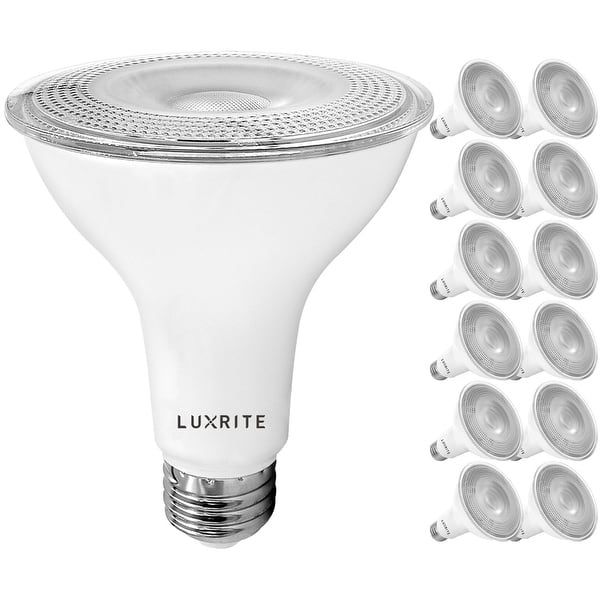 Luxrite 12 LED PAR30 Flood Light Bulb, 11W=75W 850 Lumens, Dimmable, Spotlight Bulb, Wet Rated, E26, UL - On Sale - Overstock