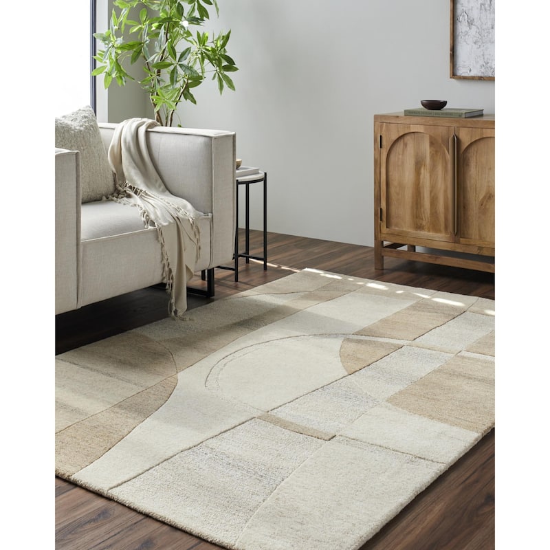 Angeline Modern Geometric Wool Area Rug - 5' x 7' 6"