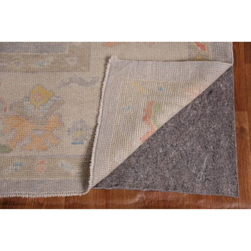 Hand Knotted Oriental 100% Wool Carpet Transitional All-Over Purples Oushak Area Rug - 9' 9'' X 7' 11''