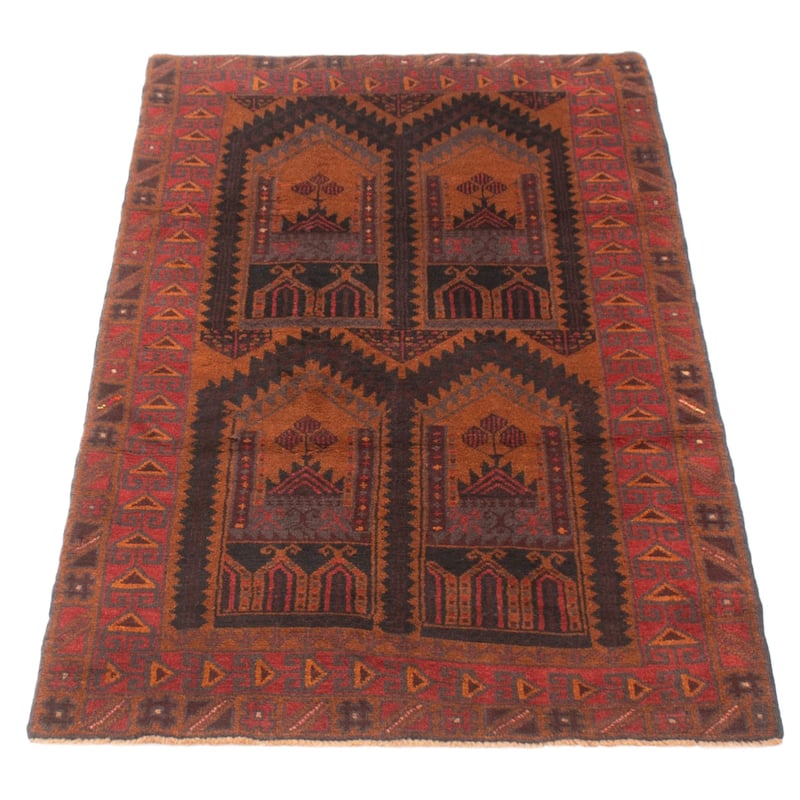 ECARPETGALLERY Hand-knotted Baluch Black Wool Rug - 3'6 x 6'4