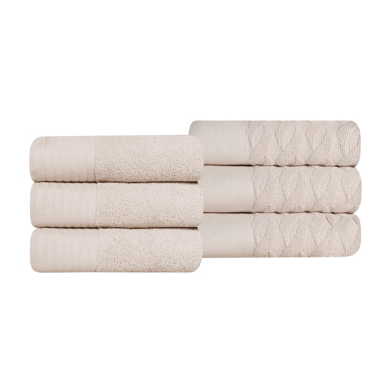 Turkish Cotton Herringbone and Solid Hand Towel Set by Superior