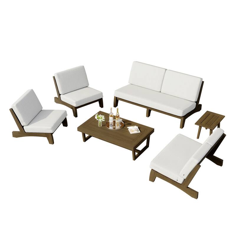 8-Piece Outdoor Sofa Set with Loveseat, 2 Club Chairs & Matching Tables