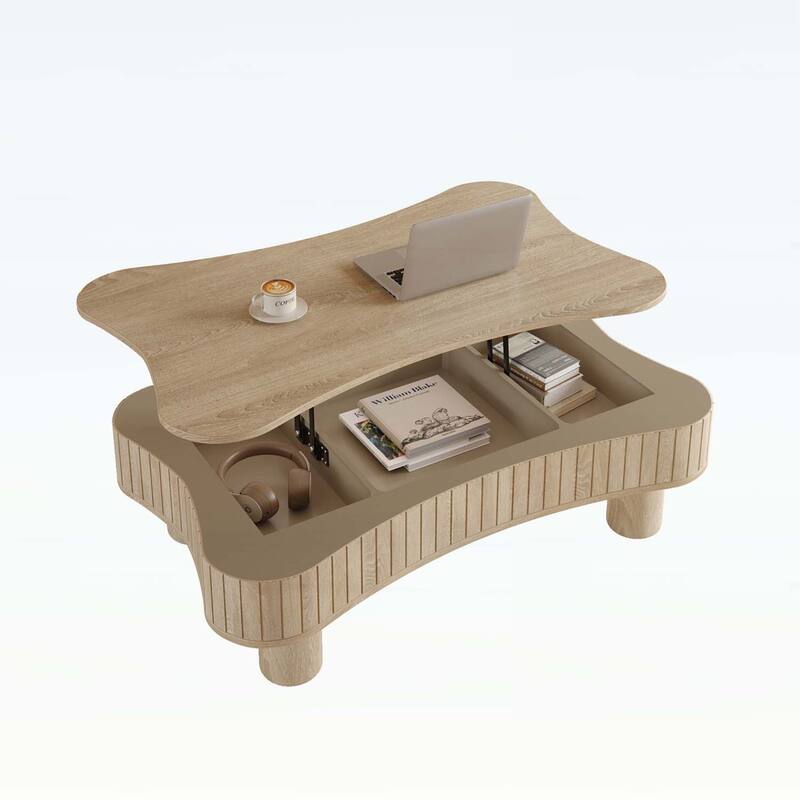 Lift Top Coffee Table with Hidden Storage for Living Room