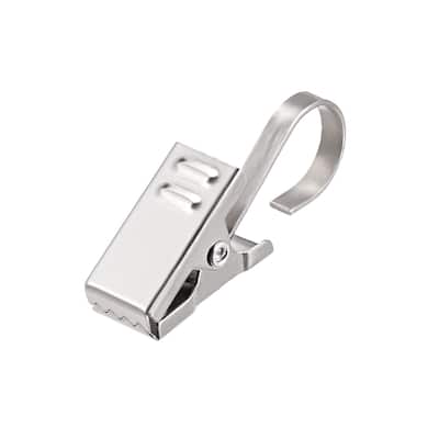 Curtain Clips with Hooks Stainless Steel for Drapery Silver Tone 10Pcs - Silver Tone
