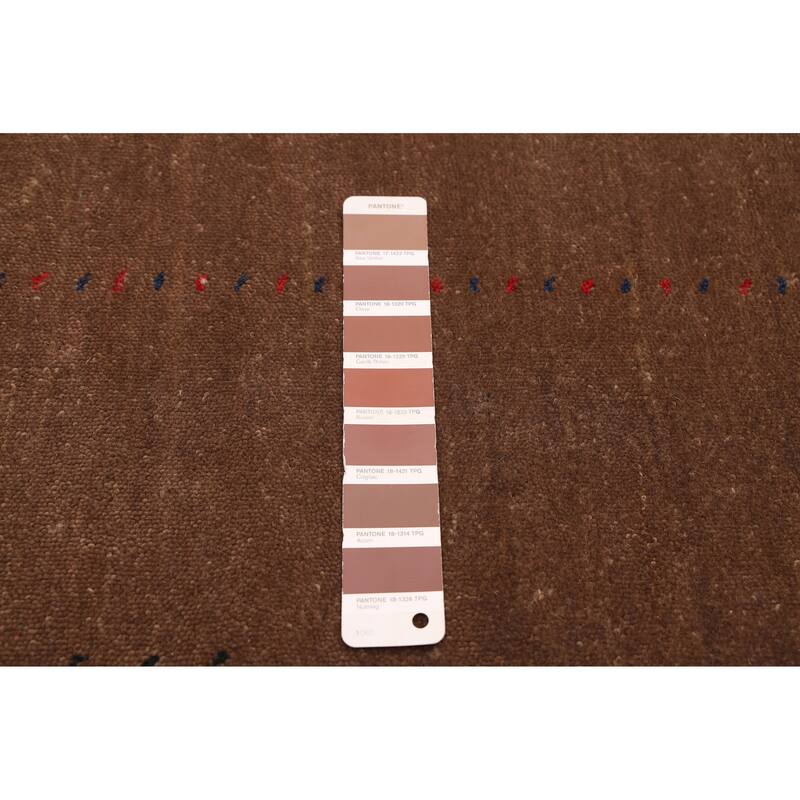 ECARPETGALLERY Hand Loomed Kashkuli Gabbeh Brown Wool Rug - 5'0 x 6'11