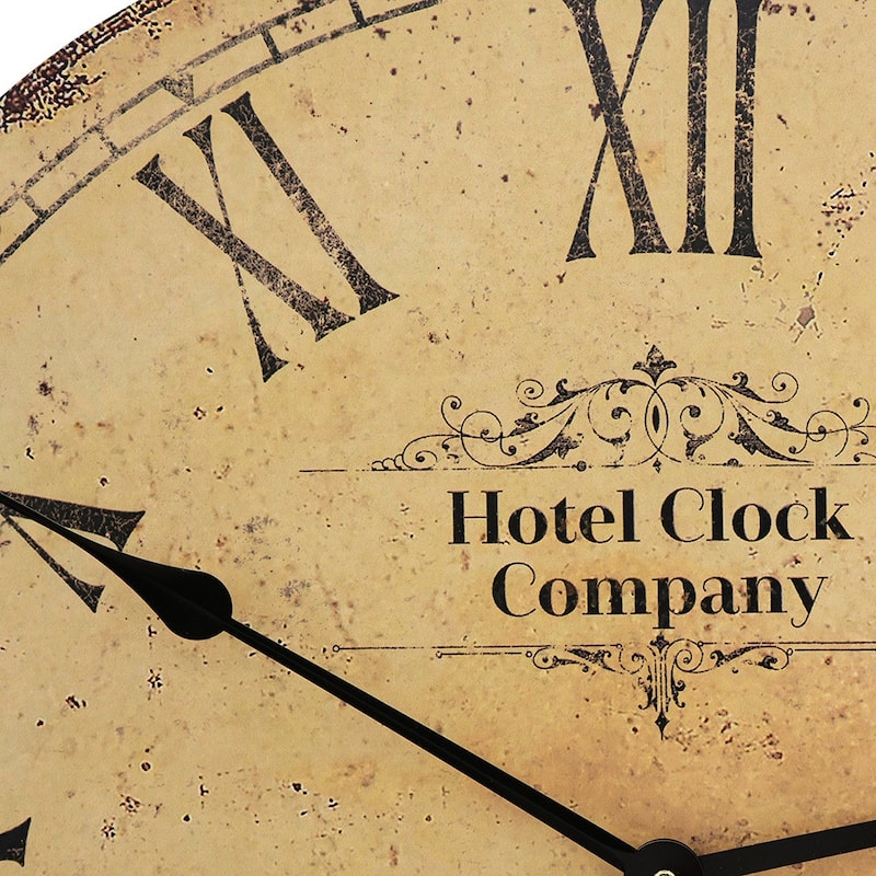 23 in Beige with Roman Numeral Wall Clock - 23.2 in