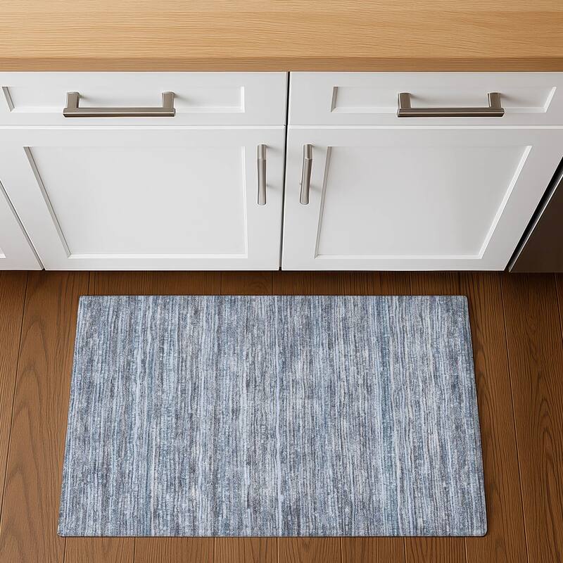 Premium Washable Super Soft Casual Stripes Mayfield Rug - 1'8" x 2'6" - Sky