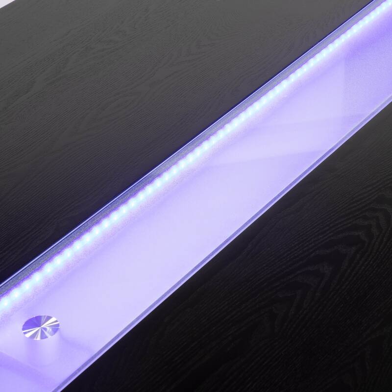 Furniture of America Lumina Contemporary 76-inch Glass Dining Table With LED