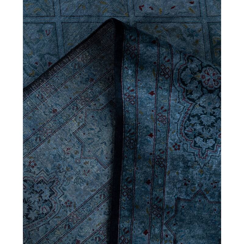 Overdyed One-of-a-Kind Hand-Knotted Area Rug - Blue - 9' 1" x 17' 9"