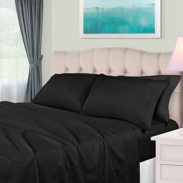 Superior Egyptian Cotton 650 Thread Count Eco-Friendly Solid Sheet Set - King - Black