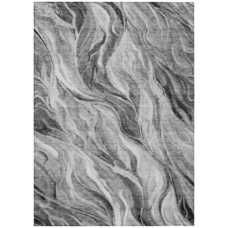 HomeRoots Abstract Transitional Rectangle Outdoor Rug
