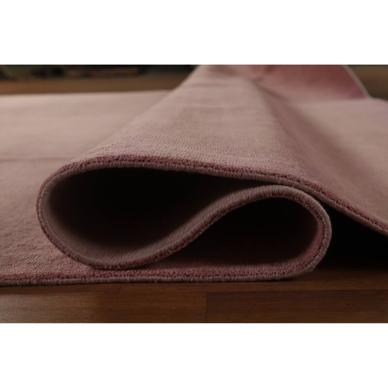Hand Knotted Oriental 100% Wool Carpet Modern Solid Pink Gabbeh Area Rug - 14' 2'' X 10' 1''