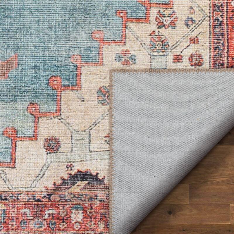 Well Woven Lotus Towne Vintage Aztec Medallion Washable Area Rug