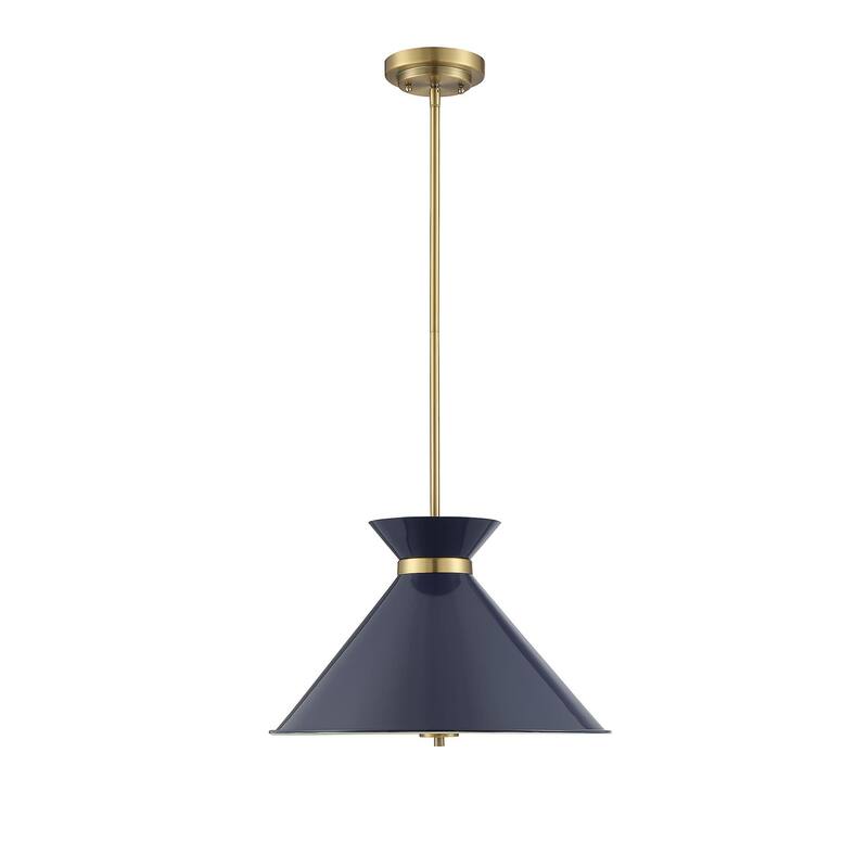 Savoy House Lamar 18" Wide Pendant with Metal Shade and Accented Band