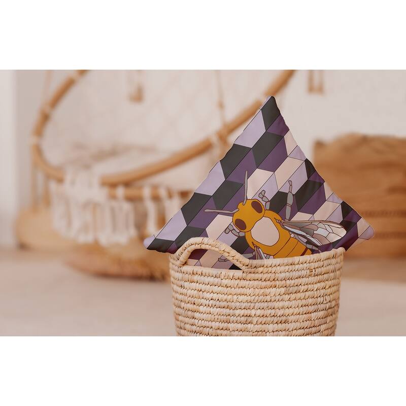 Bee and Comb Decorative Throw Pillow
