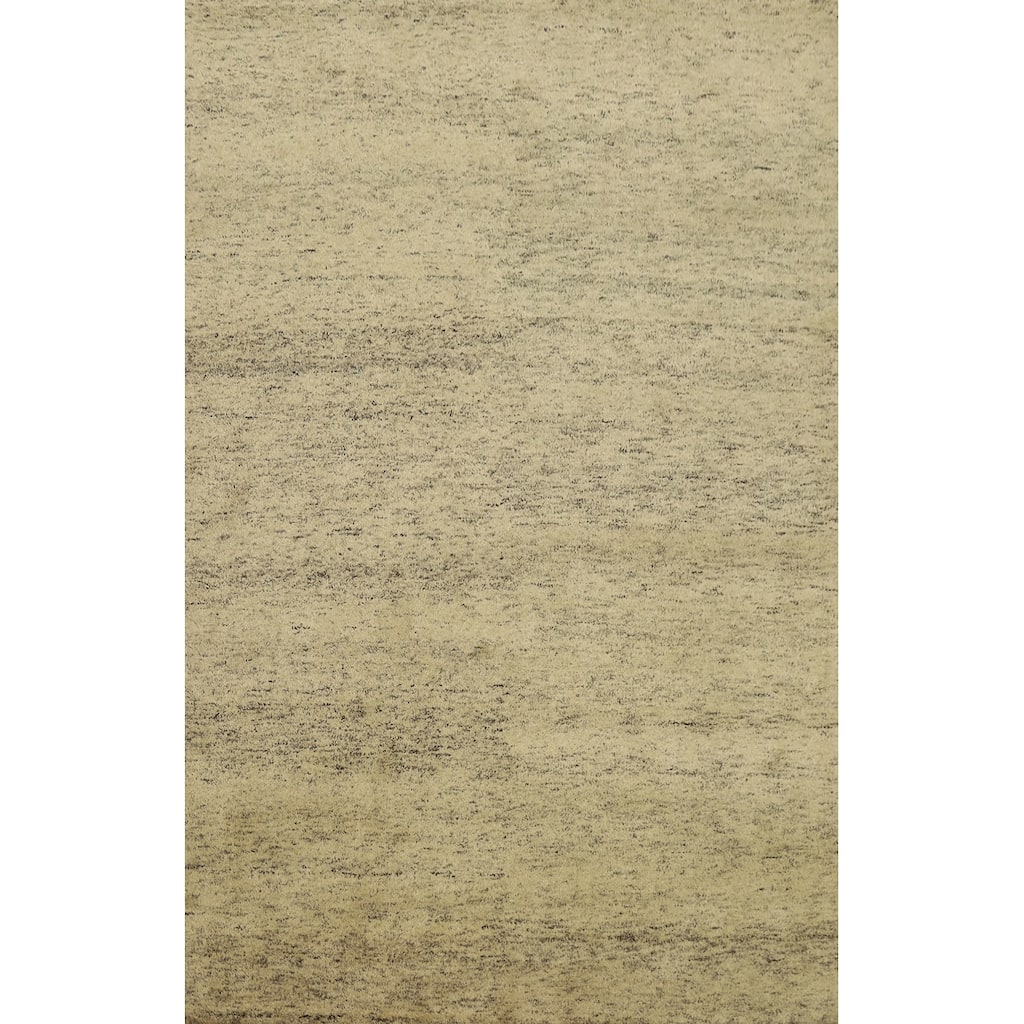 Hand Knotted Oriental 100% Wool Carpet Modern Modern Beige & Ivories Gabbeh Area Rug - 7' 10'' X 5' 7''